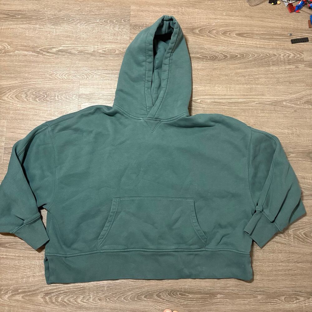 Abercrombie Soft A&F Max Essentials Hoodie Oversized Sz L/XL Teal Blue Green